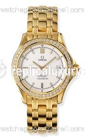 Omega Seamaster 120M Automatic 36.25 Yellow Gold / Diamond / White 2105.20.00