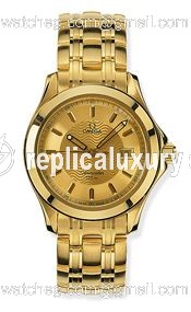 Omega Seamaster 120M Quartz 36.25 Yellow Gold / Champagne 2111.11.00