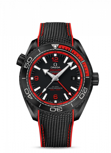 Omega Seamaster Planet Ocean 600M Co-Axial 45.5 Master Chronometer GMT Deep Black Red 215.92.46.22.01.003