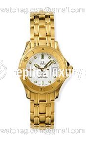 Omega Seamaster Diver 300M Quartz 28 Yellow Gold / White / Bracelet 2182.20.00