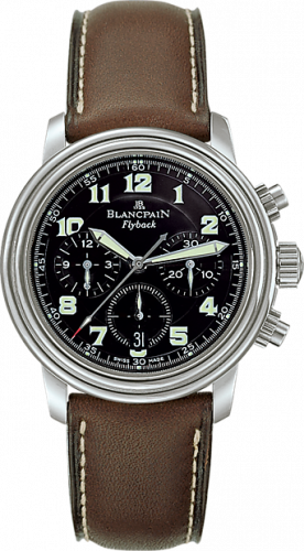 Blancpain Leman Chronograph Flyback Stainless Steel / Black / Strap 2185F-1130-63