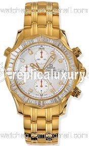 Omega Seamaster Diver 300M Automatic 41.5 Chronograph Yellow Gold / Diamond / Silver / Bracelet 2195.25.00