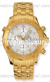 Omega Seamaster Diver 300M Automatic 41.5 Chronograph Yellow Gold / Silver / Bracelet 2196.20.00