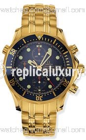 Omega Seamaster Diver 300M Automatic 41.5 Chronograph Yellow Gold / Silver / Bracelet 2198.80.00