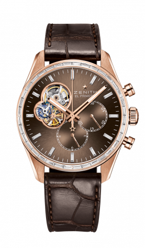 Zenith El Primero Chronomaster Open Rose Gold / Diamond / Brown / Alligator 22.2080.4061/76.C494