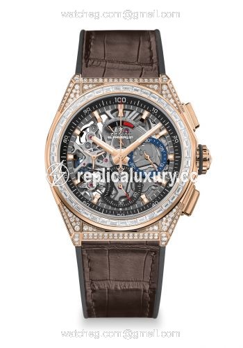 Zenith Defy El Primero 21 Rose Gold / Diamond / Skeleton / Alligator 22.9000.9004/71.R585