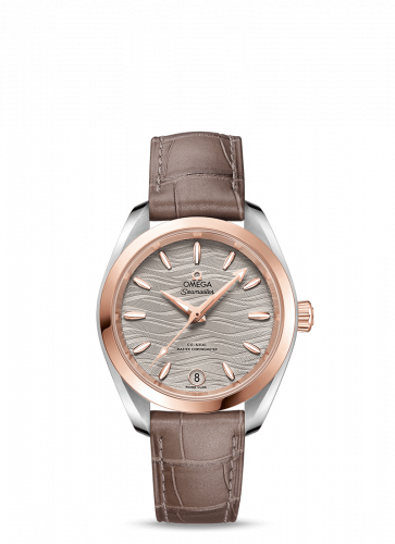 Omega Seamaster Aqua Terra 150M Master Chronometer 34 Stainless Steel / Sedna Gold / Grey-Waves / Alligator 220.23.34.20.06.001