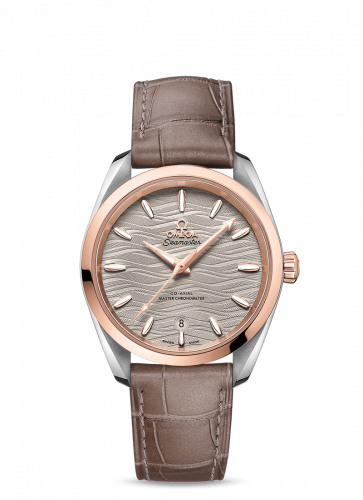 Omega Seamaster Aqua Terra 150M Master Chronometer 34 Stainless Steel / Sedna Gold / Grey-Waves / Alligator 220.23.38.20.06.001