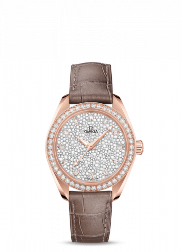 Omega Seamaster Aqua Terra 150M Master Chronometer 34 Sedna Gold / Diamond / Snow Diamond / Alligator 220.58.34.20.99.003