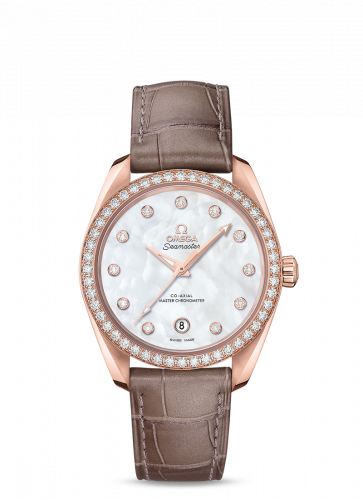 Omega Seamaster Aqua Terra 150M Master Chronometer 38 Sedna Gold / Diamond / MOP / Alligator 220.58.38.20.55.001