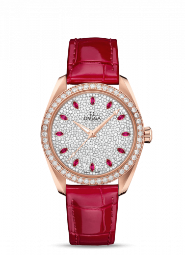 Omega Seamaster Aqua Terra 150M Master Chronometer 38 Sedna Gold / Diamond / Snow Ruby / Alligator 220.58.38.20.99.001