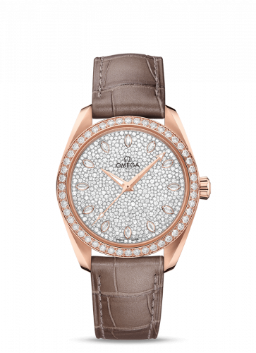 Omega Seamaster Aqua Terra 150M Master Chronometer 38 Sedna Gold / Diamond / Snow Diamond / Alligator 220.58.38.20.99.003