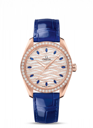 Omega Seamaster Aqua Terra 150M Master Chronometer 38 Sedna Gold / Diamond / Wave Sapphire / Alligator 220.58.38.20.99.005