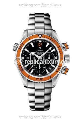 Omega Seamaster Planet Ocean 600M Co-Axial 37.5 Chronograph Stainless Steel / Orange / Bracelet 222.30.38.50.01.002