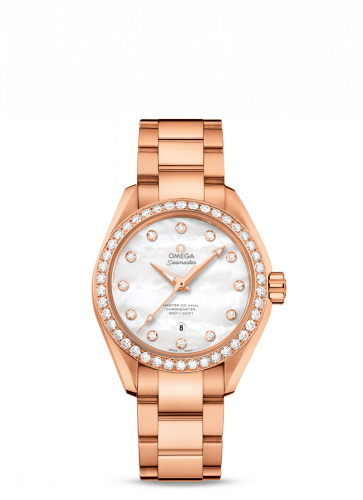 Omega Seamaster Aqua Terra 150M Master Co-Axial 34 Sedna Gold / Diamond / MOP / Bracelet 231.55.34.20.55.003