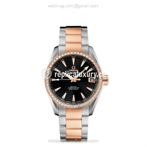 Omega Seamaster Aqua Terra 150M Co-Axial 38.5 Stainless Steel / Red Gold / Diamond / Black / Bracelet 231.25.39.21.51.001