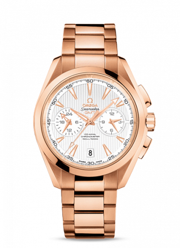 Omega Seamaster Aqua Terra 150M Co-Axial 43 GMT Chronograph Red Gold / Silver / Bracelet 231.50.43.52.02.001