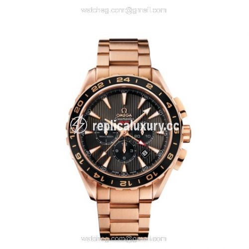 Omega Seamaster Aqua Terra 150M Co-Axial 44 GMT Chronograph Red Gold / Grey / Bracelet 231.50.44.52.06.001