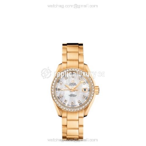 Omega Seamaster Aqua Terra 150M Co-Axial 30 Yellow Gold / Diamond / MOP / Bracelet 231.55.30.20.55.002