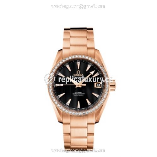 Omega Seamaster Aqua Terra 150M Co-Axial 38.5 Red Gold / Diamond / Black / Bracelet 231.55.39.21.51.001