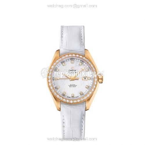 Omega Seamaster Aqua Terra 150M Co-Axial 34 Yellow Gold / Diamond / MOP 231.58.34.20.55.001