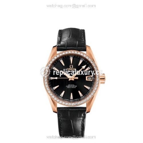 Omega Seamaster Aqua Terra 150M Co-Axial 38.5 Red Gold / Diamond / Black 231.58.39.21.51.001