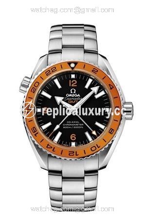 Omega Seamaster Planet Ocean 600M Co-Axial 43.5 GMT Stainless Steel / Orange Numerals / Bracelet 232.30.44.22.01.003