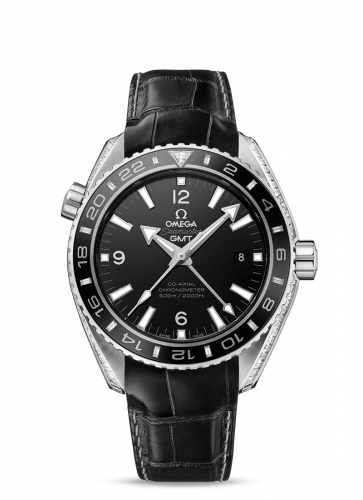 Omega Seamaster Planet Ocean 600M Co-Axial 43.5 GMT Platinum / Diamond / Black / Alligator 232.98.44.22.01.001