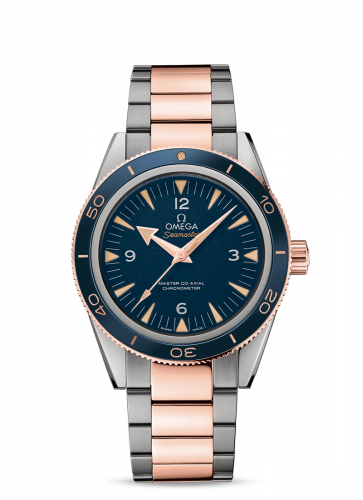 Omega Seamaster 300 Master Co-Axial Titanium / Sedna Gold / Blue / Bracelet 233.60.41.21.03.001