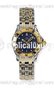 Omega Seamaster Diver 300M Quartz 28 Stainless Steel / Yellow Gold / Blue / Bracelet 2382.80.00
