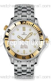 Omega Seamaster Diver 300M Automatic 41 Stainless Steel / Yellow Gold / White / Bracelet 2432.20.00