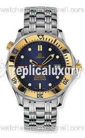 Omega Seamaster Diver 300M Automatic 41 Stainless Steel / Yellow Gold / Blue / Bracelet 2432.80.00