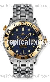 Omega Seamaster Diver 300M Quartz 41 Stainless Steel / Yellow Gold / Blue / Bracelet 2442.80.00
