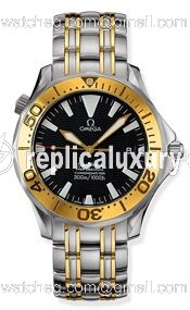 Omega Seamaster Diver 300M Automatic 41 Stainless Steel / Yellow Gold / Black / Bracelet 2455.50.00