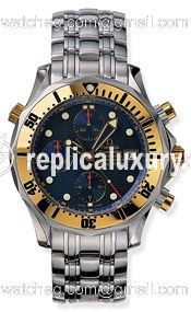 Omega Seamaster Diver 300M Automatic 41.5 Chronograph Stainless Steel / Yellow Gold / Blue / Bracelet 2498.80.00