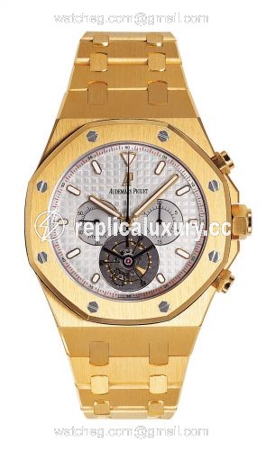 Audemars Piguet Royal Oak Tourbillon Chronograph Yellow Gold / Silver 25977BA.OO.1205BA.01