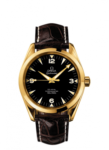 Omega Seamaster Aqua Terra 150M Co-Axial 39.2 Railmaster Yellow Gold / Brown Alligator 2603.52.37