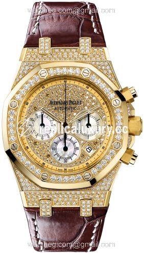 Audemars Piguet Royal Oak Chronograph 39 Yellow Gold / Diamond / Strap 26068BA.ZZ.D088CR.01