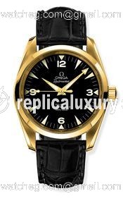 Omega Seamaster Aqua Terra 150M Co-Axial 39.2 Railmaster Yellow Gold / Brown Alligator / China Train 2608.52.31
