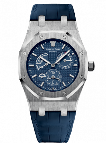 Audemars Piguet Royal Oak 26124 Dual Time Stainless Steel / Blue / Strap 26124ST.OO.D018CR.01