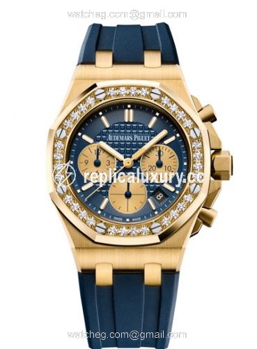 Audemars Piguet Royal Oak OffShore 26231 Lady Chronograph Yellow Gold / Blue / Diamond 26231BA.ZZ.D027CA.01
