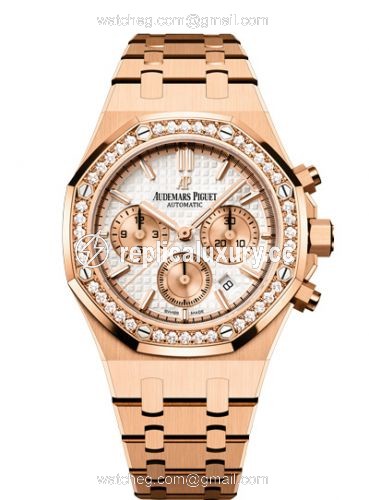 Audemars Piguet Royal Oak Chronograph 38 Pink Gold / Diamond / Silver 26315OR.ZZ.1256OR.01