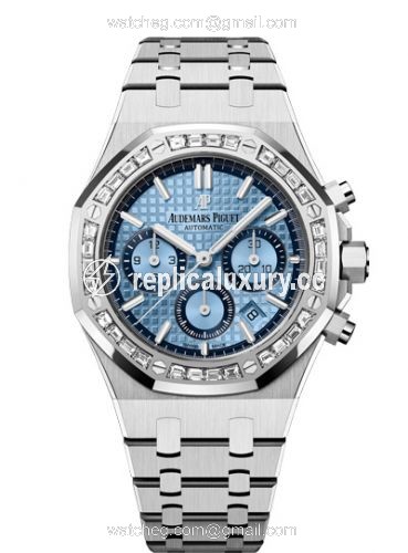 Audemars Piguet Royal Oak Chronograph 38 White Gold / Diamond / Light Blue 26318BC.ZZ.1256BC.01