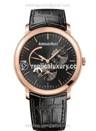 Audemars Piguet Jules Audemars 26380 Dual Time Pink Gold / Black 26380OR.OO.D002CR.01