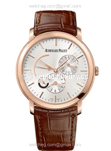 Audemars Piguet Jules Audemars 26380 Dual Time Pink Gold / Silver 26380OR.OO.D088CR.01