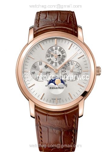 Audemars Piguet Jules Audemars 26390 Perpetual Calendar Pink Gold / Silver 26390OR.OO.D088CR.01