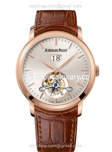 Audemars Piguet Jules Audemars Tourbillon Grande Date Pink Gold / Silver 26559OR.OO.D088CR.01