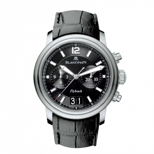 Blancpain Leman Chronographe Flyback Grande Date Stainless Steel / Black / Alligator 2885F-11B30B-53B