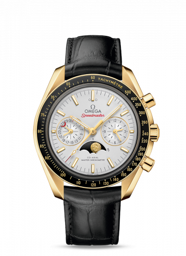 Omega Speedmaster Moonphase Chronograph Master Chronometer Yellow Gold / Silver 304.63.44.52.02.001