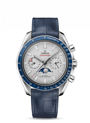 Omega Speedmaster Moonphase Chronograph Master Chronometer Platinum / Silver / Diamond 304.93.44.52.99.004